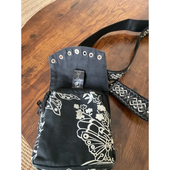 ZAND Amsterdam Crossbody Bag Handmade Canvas Butterfly Print Boho Festival Trave - Picture 5 of 14